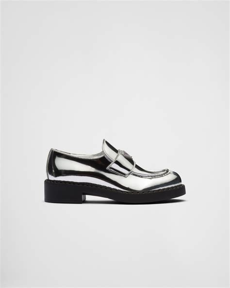 prada loafer silver